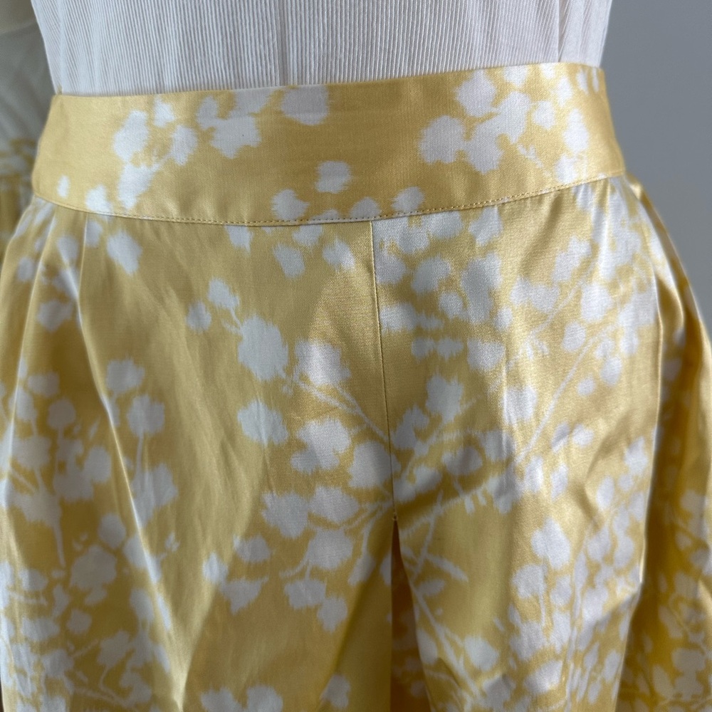 Anthropologie Pleated Yellow & White Skirt Size 4. Moulinette Soeurs